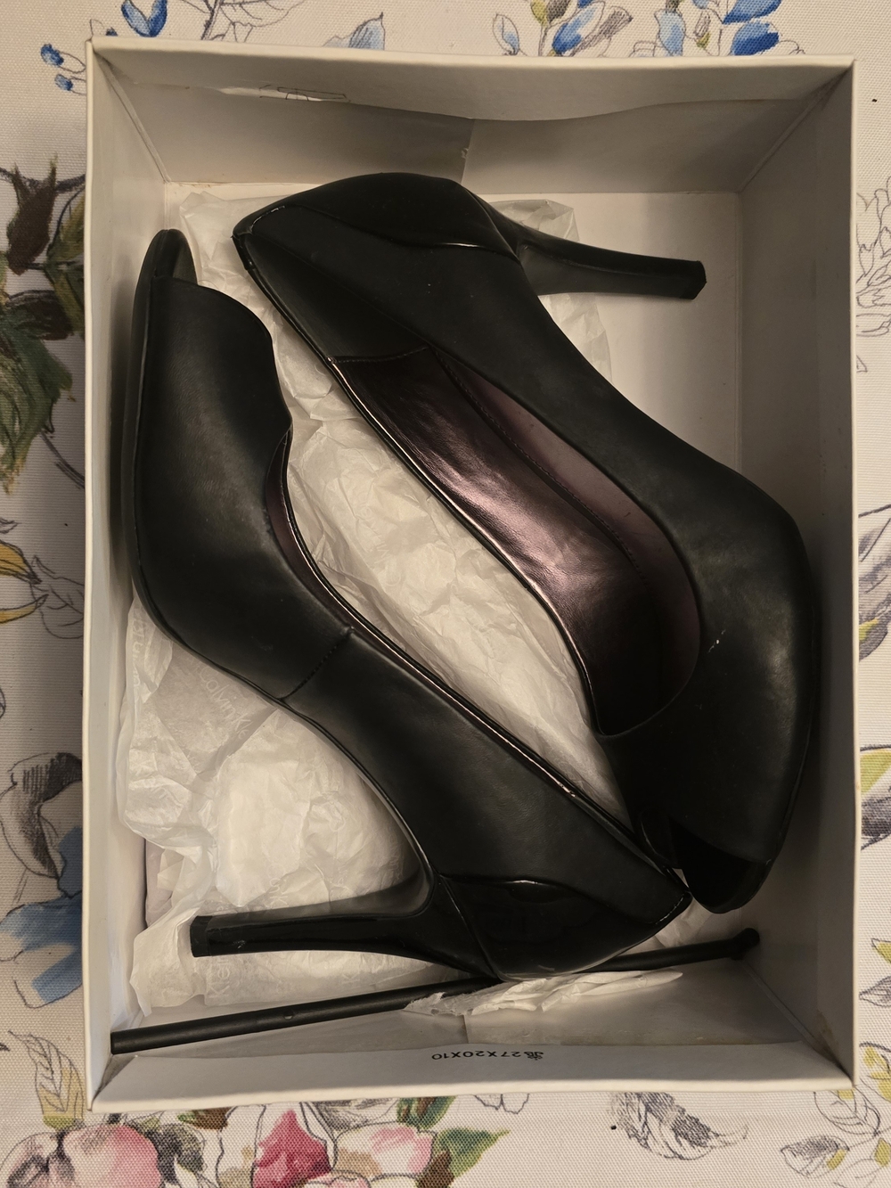 Calvin Klein Black Peep-Toe Stiletto Heels
